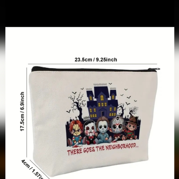 Horror-Themed Cosmetic Bag - White - Picture 3 of 3